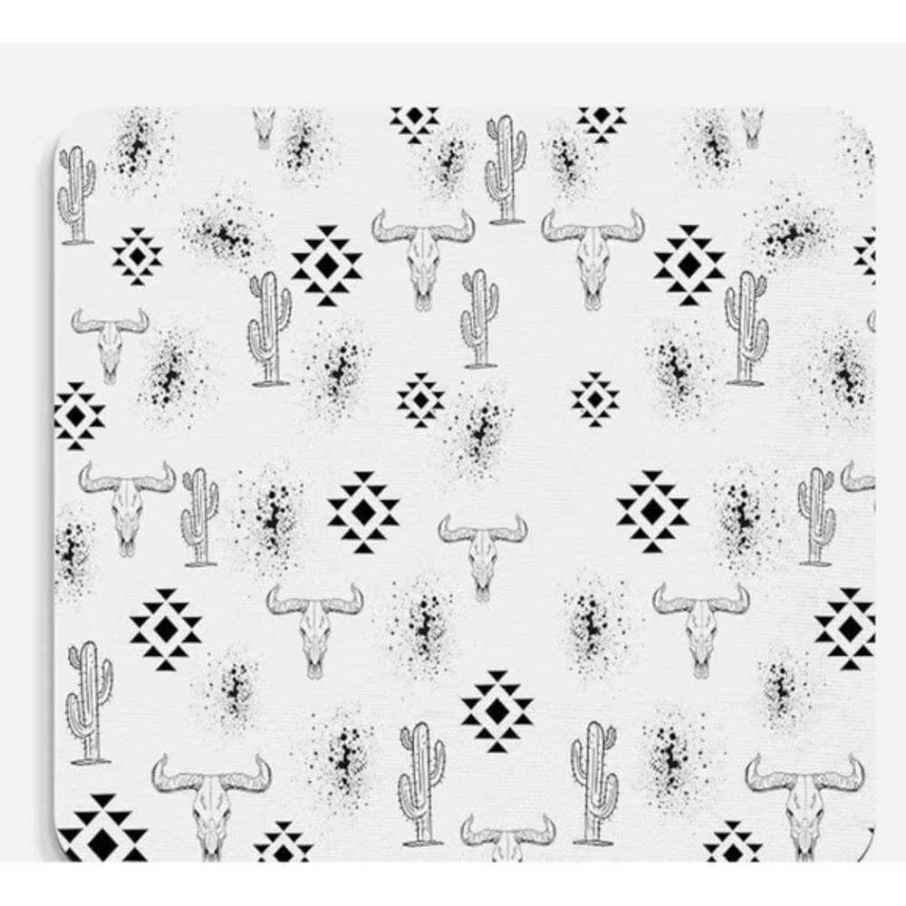 Western Cactus Cow Skull Placemat Desk Mat Heat Resistant Southwestern Table Mat